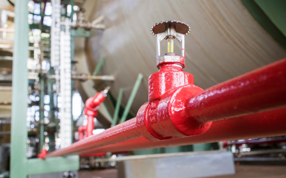 red fire sprinkler
